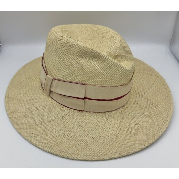 Borsalino Romy Panama Fedora Large Brim Made Italy 100% Straw Double Banded NEW main image 4